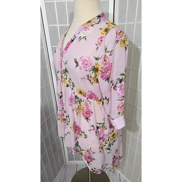 Torrid Lexie Pink Babydoll Chiffon Tunic Blouse High Low Size: 00X (10) - Picture 4 of 8